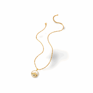 Collar dorado delgado ojo turco rhinestone redondo solar