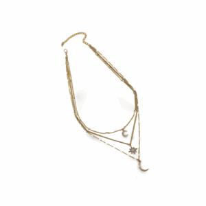 Collar plateado 2 lunas estrella