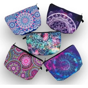 Cosmetiquera Mandala  azul celeste