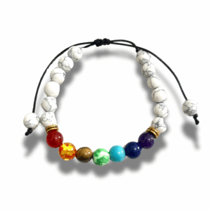 Pulsera chakras blanca howlita