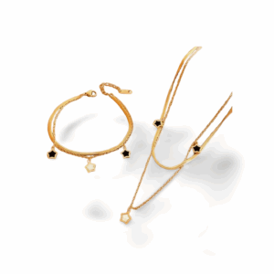Set dorado pulsera/collar estrellas