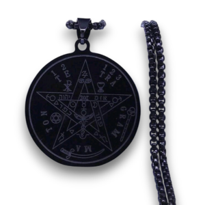 Collar Tetragramaton acero inox negro