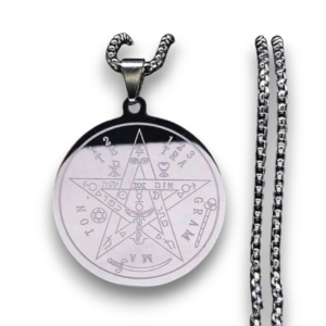 Collar Tetragramaton acero inox plateado