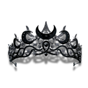 Corona Tiara Luna Estrella Bruja Hada Negra Halloween